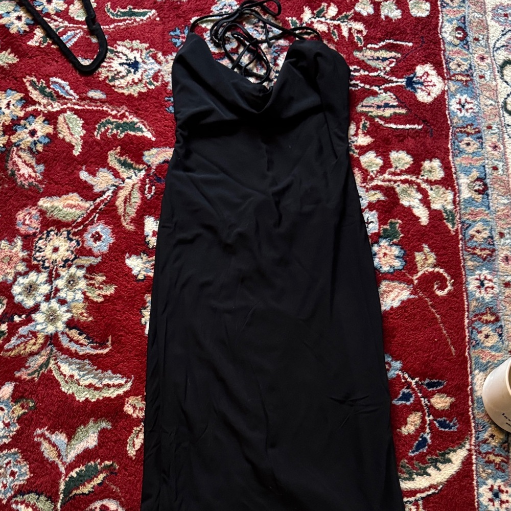 Oh Polly Black Backless Dress